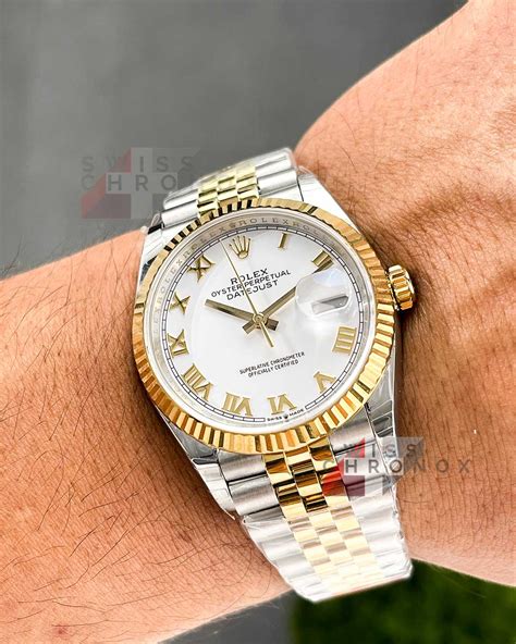 rolex datejust 36 two tone white dial|rolex datejust 36mm white dial.